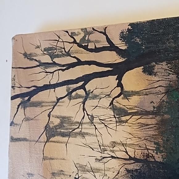 Serene Landscape Canvas Art in Green and Brown - Picture 4 of 9